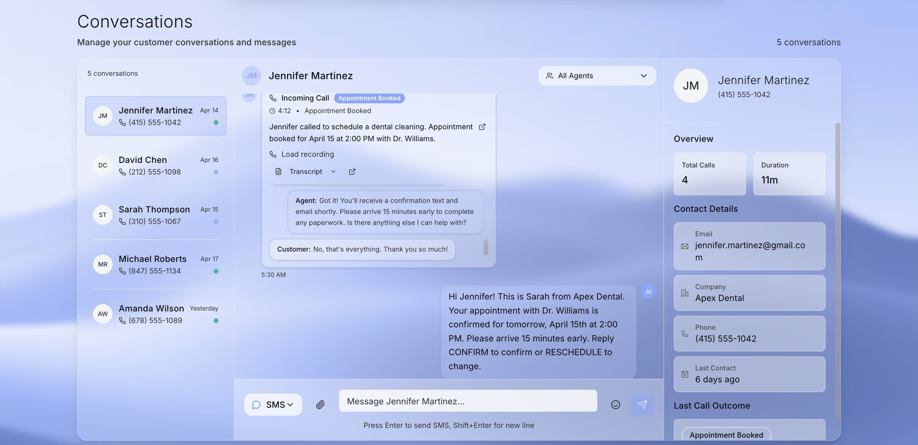 Conversations view - Wave Runner platform