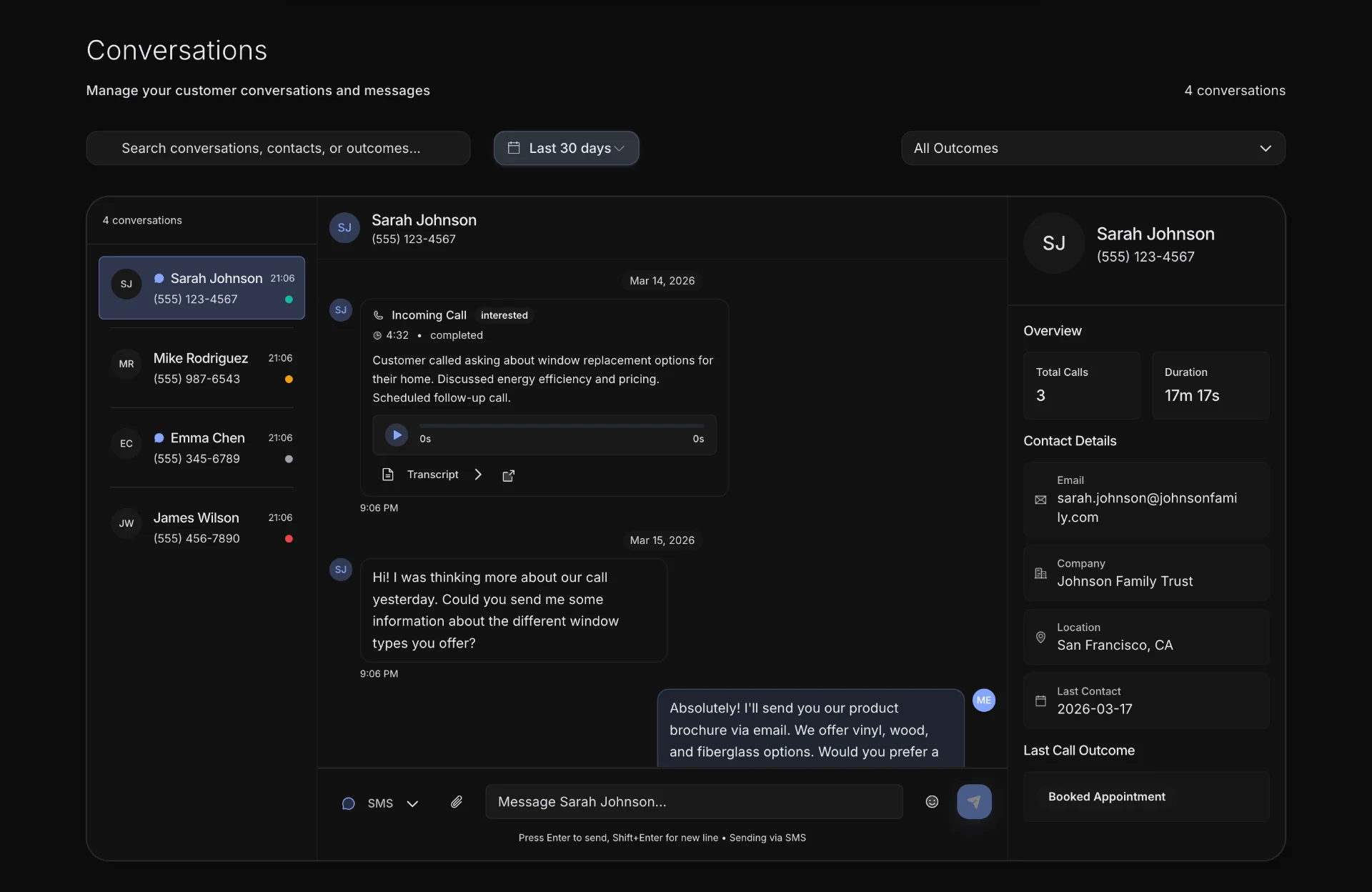 Conversations view - Wave Runner platform